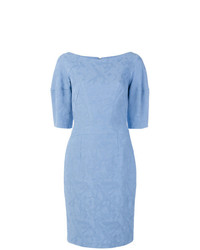 Голубое платье-футляр от Talbot Runhof