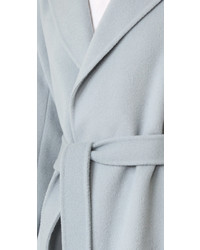 Женское голубое пушистое пальто от Helmut Lang