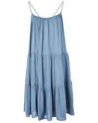 Голубое свободное платье