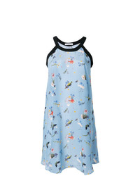 Голубое свободное платье с цветочным принтом от Vivetta