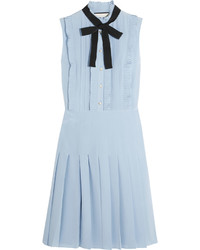 Голубое шелковое платье от Gucci