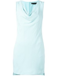 Голубое шелковое платье от Versace