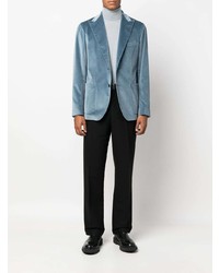 Мужской голубой бархатный пиджак от Tagliatore