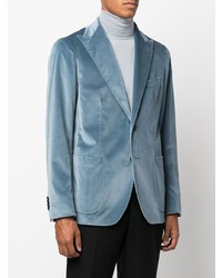 Мужской голубой бархатный пиджак от Tagliatore