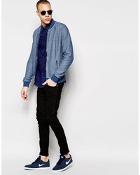 Мужской голубой бомбер от Original Penguin