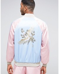 Мужской голубой бомбер от Jaded London