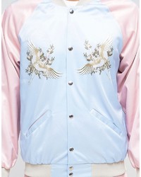 Мужской голубой бомбер от Jaded London