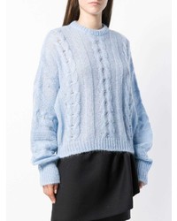 Женский голубой вязаный свитер от Miu Miu