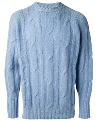 Мужской голубой вязаный свитер от Drumohr