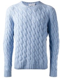 Мужской голубой вязаный свитер от Fedeli