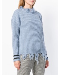 Женский голубой вязаный свитер от Pinko
