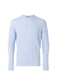 Мужской голубой вязаный свитер от N.Peal