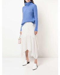 Голубой вязаный свободный свитер от Les Copains