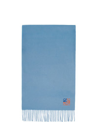 Мужской голубой вязаный шарф от Loewe