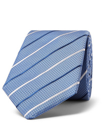 Мужской голубой галстук в горизонтальную полоску от Hugo Boss