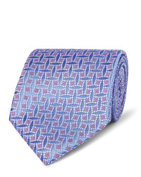 Мужской голубой галстук с геометрическим рисунком от Charvet