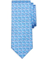 Голубой галстук с принтом