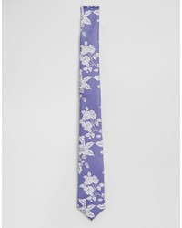 Мужской голубой галстук с цветочным принтом от Asos