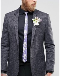 Мужской голубой галстук с цветочным принтом от Asos