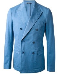 Голубой двубортный пиджак
