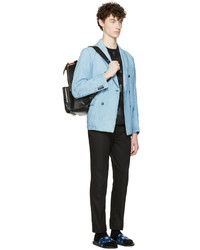 Мужской голубой двубортный пиджак от Valentino