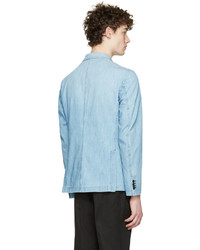 Мужской голубой двубортный пиджак от Valentino