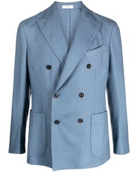 Мужской голубой двубортный пиджак от Boglioli