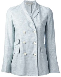 Женский голубой двубортный пиджак от Boglioli