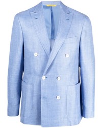 Мужской голубой двубортный пиджак от Canali