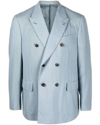 Мужской голубой двубортный пиджак от Caruso