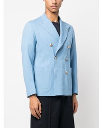 Мужской голубой двубортный пиджак от Tagliatore