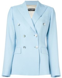 Женский голубой двубортный пиджак от Dolce & Gabbana