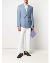 Мужской голубой двубортный пиджак от Corneliani