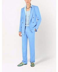 Мужской голубой двубортный пиджак от Dolce & Gabbana