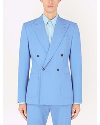 Мужской голубой двубортный пиджак от Dolce & Gabbana