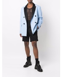 Мужской голубой двубортный пиджак от Ami Paris
