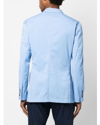 Мужской голубой двубортный пиджак от Drumohr