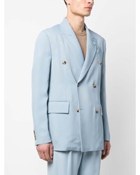 Мужской голубой двубортный пиджак от Amiri