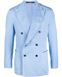 Мужской голубой двубортный пиджак от Drumohr