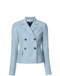 Женский голубой двубортный пиджак от Dvf Diane Von Furstenberg