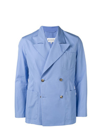 Мужской голубой двубортный пиджак от Maison Margiela