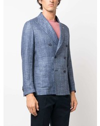 Мужской голубой двубортный пиджак от Tagliatore
