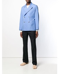 Мужской голубой двубортный пиджак от Maison Margiela