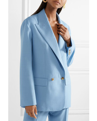 Женский голубой двубортный пиджак от The Row