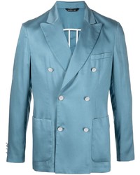 Мужской голубой двубортный пиджак от Tonello