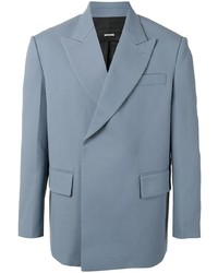 Мужской голубой двубортный пиджак от We11done