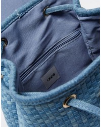 Женский голубой джинсовый плетеный рюкзак от Asos