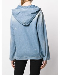 Женский голубой джинсовый худи от Saint Laurent