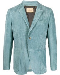 Мужской голубой замшевый пиджак от Ajmone