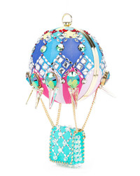 Голубой клатч с украшением от Manish Arora